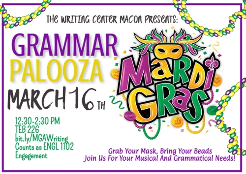 Grammarpalooza: Mardi Gras invitation.